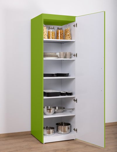 Larder cupboard open Green apple