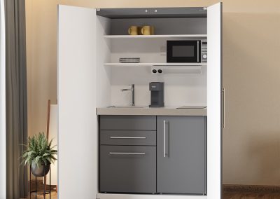 Cupboard Kitchen SKM 120 Grey offen