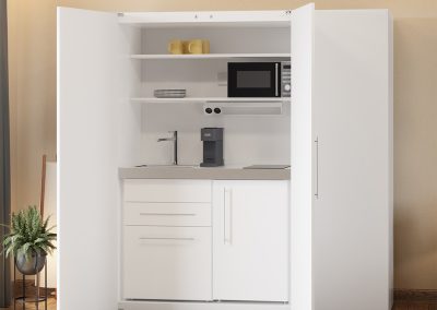 Cupboard Kitchen SKM 120 White offen with cupboard